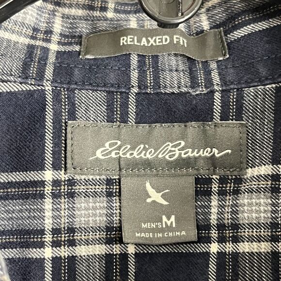 Eddie Bauer Shirt Mens Medium Plaid Relaxed Fit Career Everyday Button-Down Top - Picture 7 of 12